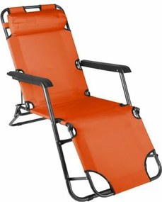 Leżak ogrodowy w kolorze pomarańczowym
