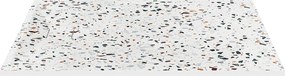 Brodzik do postawienia lub zabudowy, ultrapłaski,przycinanego z żywicy SMC - Efekt białego terrazzo - 140 x 90 cm - MIRNOSA