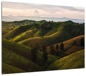 Obraz na szkle - Widok na tajskie wzgórza (70x50 cm)