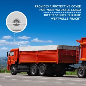 Plandeka JAGO 650 g/m², aluminiowe oczka, biała, 5x7 m