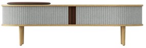 Szara szafka pod TV w dekorze dębu 140x40 cm Audacious – UMAGE