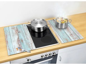 Płyty ochronne na kuchenkę ze szkła hartowanego zestaw 2 szt. 52x30 cm Blue Wood – Allstar