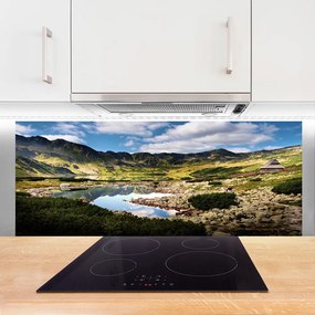 Panel Szklany do Kuchni Błękitne Jezioro u Stóp Gór