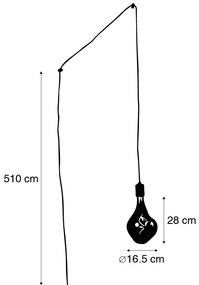Lampa wisząca złota z wtyczką w komplecie PS160 złota z możliwością ściemniania - CavaluxDesignerski Oswietlenie wewnetrzne