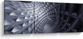 Obraz - Abstrakcja 3D (z zegarem) (90x30 cm)