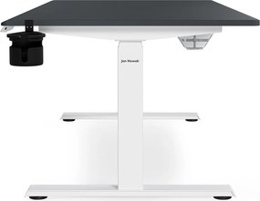 Biurko elektryczne z regulacją wysokości ergonomiczne biało-antracytowe,1600x800 mm: ARIA
