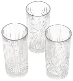 Zestaw 3 szklanek we wzory, 380 ml