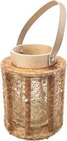 Latarenka z cekinami NATUR GLAM 26 cm, naturalna