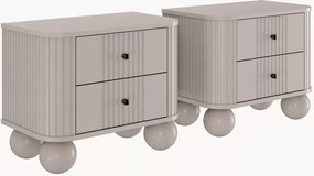 Zestaw szafek nocnych Vesper 56 cm - kaszmir / czarne uchwyty / nogi kule