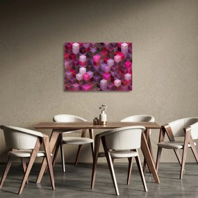 Obraz na szkle fioletowych kostek (70x50 cm)