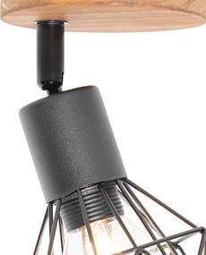 Industrialny reflektor czarny z obrotowym i pochylnym drewnem - Mosh