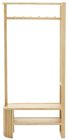 Zestaw do przedpokoju z litego drewna mango w naturalnym kolorze 85x180x30 cm Gaios – Light &amp; Living