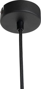 Wisząca lampa vintage czarna z przydymionym szkłem - Vidra