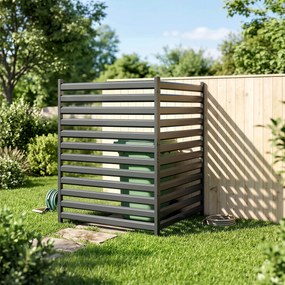 Outsunny Płot ogrodowy 2 panele 91 x 152 cm metalowy płot ochronny z słupkami i kapturkami, odporny na rdzę, czarny | Aosom PL