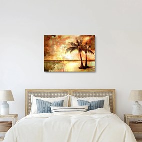 Obraz na szkle - Palmy na plaży (70x50 cm)