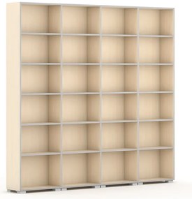 Biblioteka SILVER LINE, 4 kolumny, 2230 x 2400 x 400 mm, brzoza