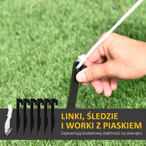 Outsunny Dekoracja Bożonarodzeniowa, Bałwanek z Tabliczką, nadmuchiwany, duży, w zestawie z dmuchawą, 103 długość x 70 szerokość x 180 wysokość cm