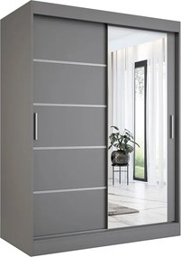 Antracytowa szafa przesuwna 150 cm M5-G85