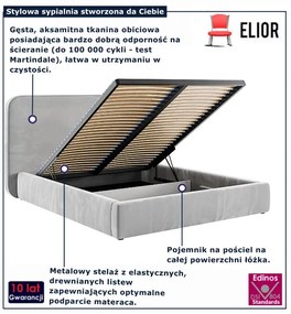 Łóżko tapicerowane z pojemnikiem i zagłówkiem 140x200 - 32 kolory F2-E65