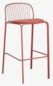 Wysoki Stołek Ogrodowy Z Stali Anerina Terracota & ↑75 Cm & Terracota - Sklum