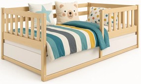 Sosnowe łóżko dziecięce z barierkami A9-E44