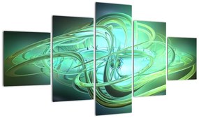 Obraz zielonej abstrakcji (125x70 cm)