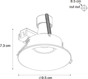 Inteligentny reflektor wpuszczany czarny z Wifi GU10 50mm - Gijs