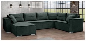 Uniwersalny narożnik rozkładany w kształcie U LONDON zielony