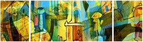 Obraz - Architektura, abstrakcja kubistyczna (170x50 cm)