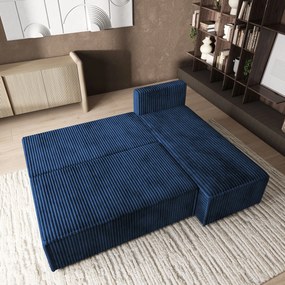 Masseno Narożnik BRISO z funkcją spania i pojemnikiem na pościel Narozniki L, Rozkładana sofa - Niebieski, TILIA 77