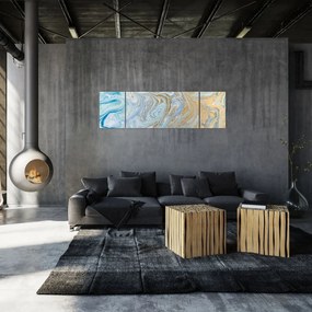 Obraz - Niebieski marmur (170x50 cm)