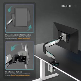 Uchwyt regulowany na monitor 49 cali LED RGB Diablo X-Arm, szaro-czarny