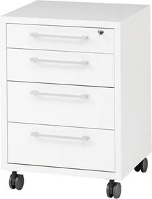 Kontenerek 4-szufladowy na kółkach Prima 4 biały