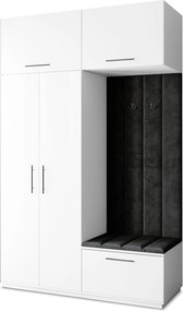 Masseno Garderoba REMA 150/240/60 cm Nowoczesna Szafa do Przedpokoju Biała