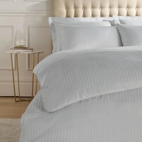 Szara adamaszkowa pościel dwuosobowa 230x220 cm Satin Stripe – Catherine Lansfield