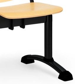 Euroseat Drewniana ławka do poczekalni ISO, 2-siedziska + stolik, czarne nogi