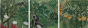Obraz - Henri Rousseau, Tropical Forest with Monkeys, reprodukcje (z zegarem) (90x30 cm)