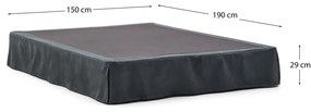 Antracytowe tapicerowane łóżko dwuosobowe 150x190 cm Jaira – Kave Home