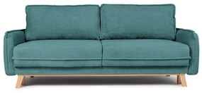 Turkusowa sztruksowa rozkładana sofa 218 cm Tori – Bonami Selection