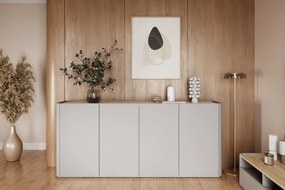 Komoda Elivo 200 cm czterodrzwiowa - kaszmir / dąb olejowany