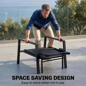 Outsunny Składany leżak ogrodowy z wysuwanym podnóżkiem, 5-stopniowa regulacja oparcia, oddychający | Aosom PL