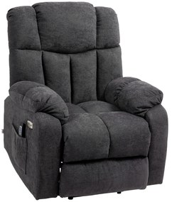 HOMCOM Fotel relax 2-w-1 z funkcją leżenia, porty USB, sprężyny kieszeniowe, Czarny