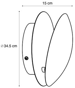 Nowoczesny Kinkiet / Lampa scienna miedziany 34,5 cm 2-źródła światła - Sunrise Nowoczesny Oswietlenie wewnetrzne