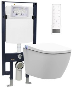 Kompletny zestaw WC 28: Toaleta myjąca PRO+ 1104Stelaż podtynkowy G3008 z panelem spłuczki - Deska Soft-Close