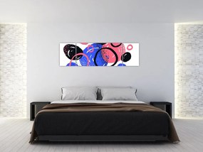 Obraz - Motyw z kółkami w żywych kolorach (170x50 cm)