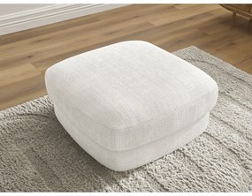 Biały podnóżek z tkaniny szenilowej Leonore – Bobochic Paris