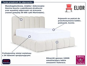 Kremowe łóżko tapicerowane chmurka 5 rozmiarów W6-N35