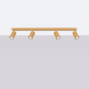 Lampa sufitowa minimalistyczny Gloow, aluminium - 4 źródło światła 4000K - L.81 x H.16.5 cm - złoty