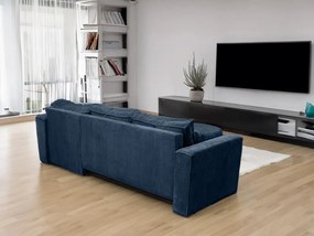 Rozkładana narożna sofa SMART COSARO granatowa, dwustronna + 2 poduszki GRATIS