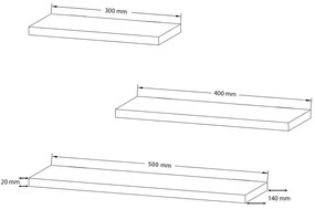 Półka Leila White, 3 szt.